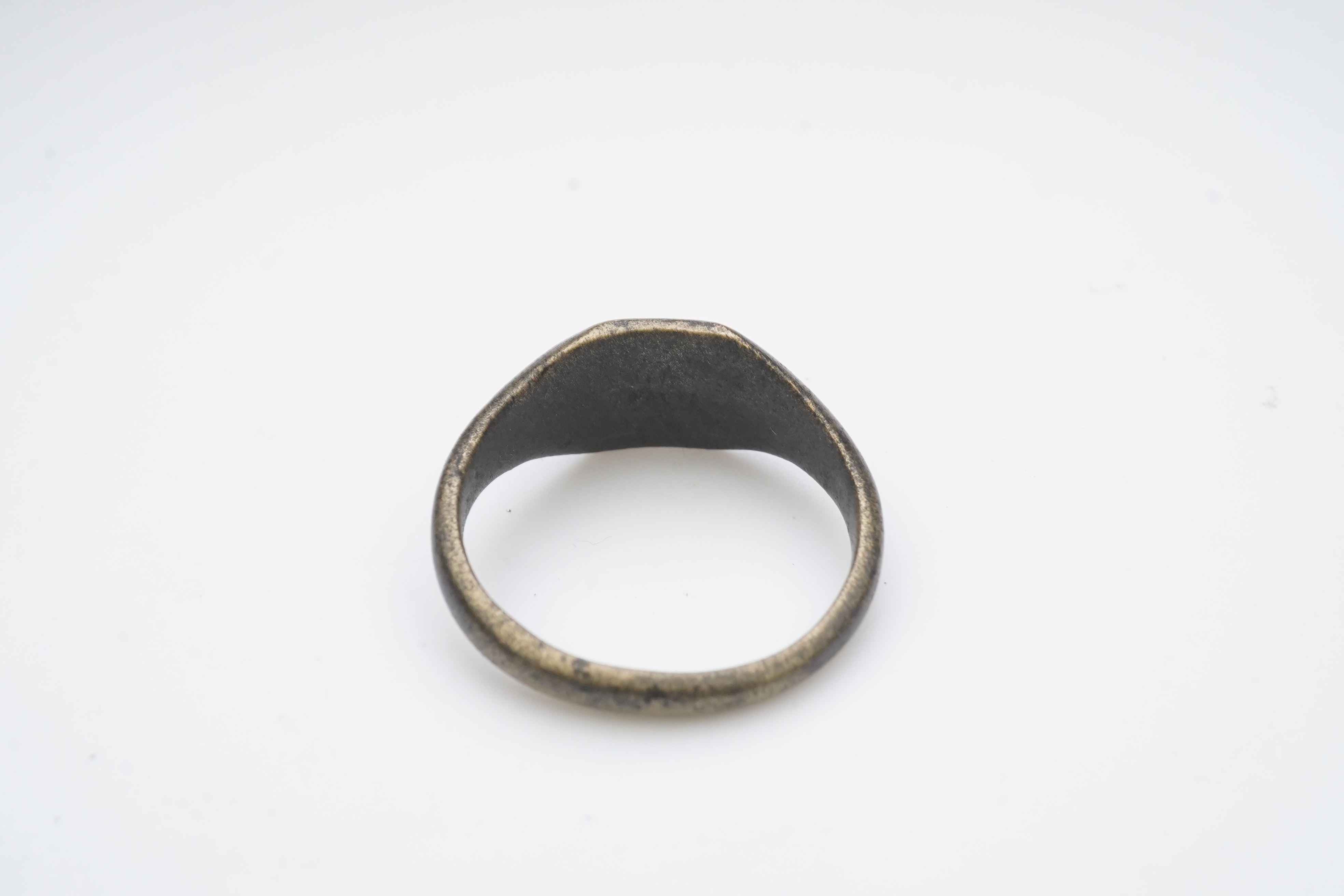 A medieval bronze iconographic ring, France, 15th century